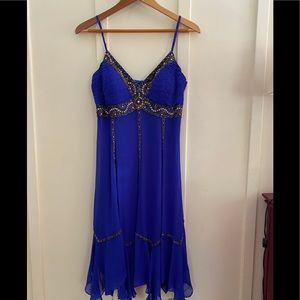 NWT Sue Wong Nocturne blue bead cocktail dress. 10